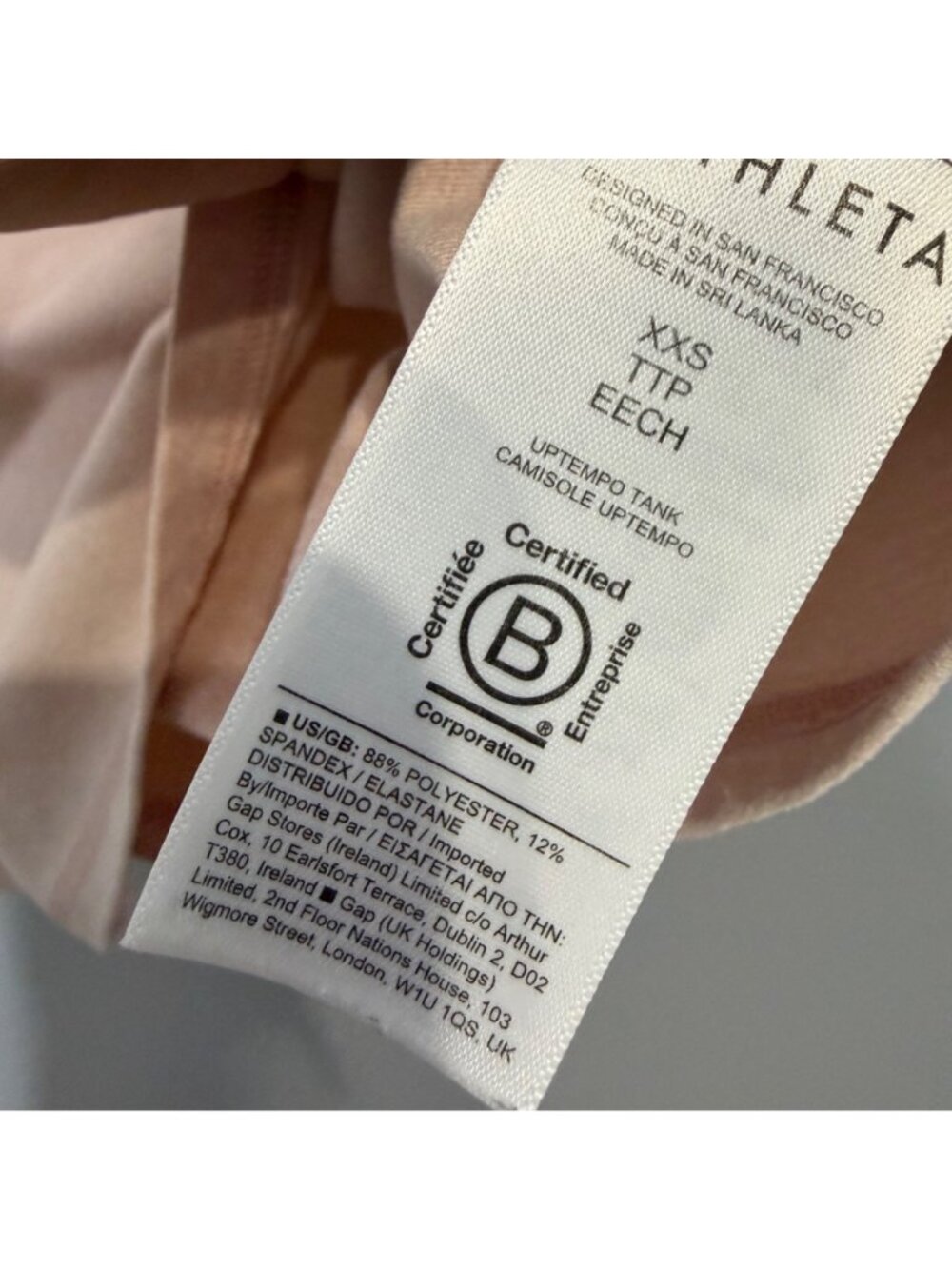 ATHLETA uptempo tank in light pink size XXS - Picture 5 of 6